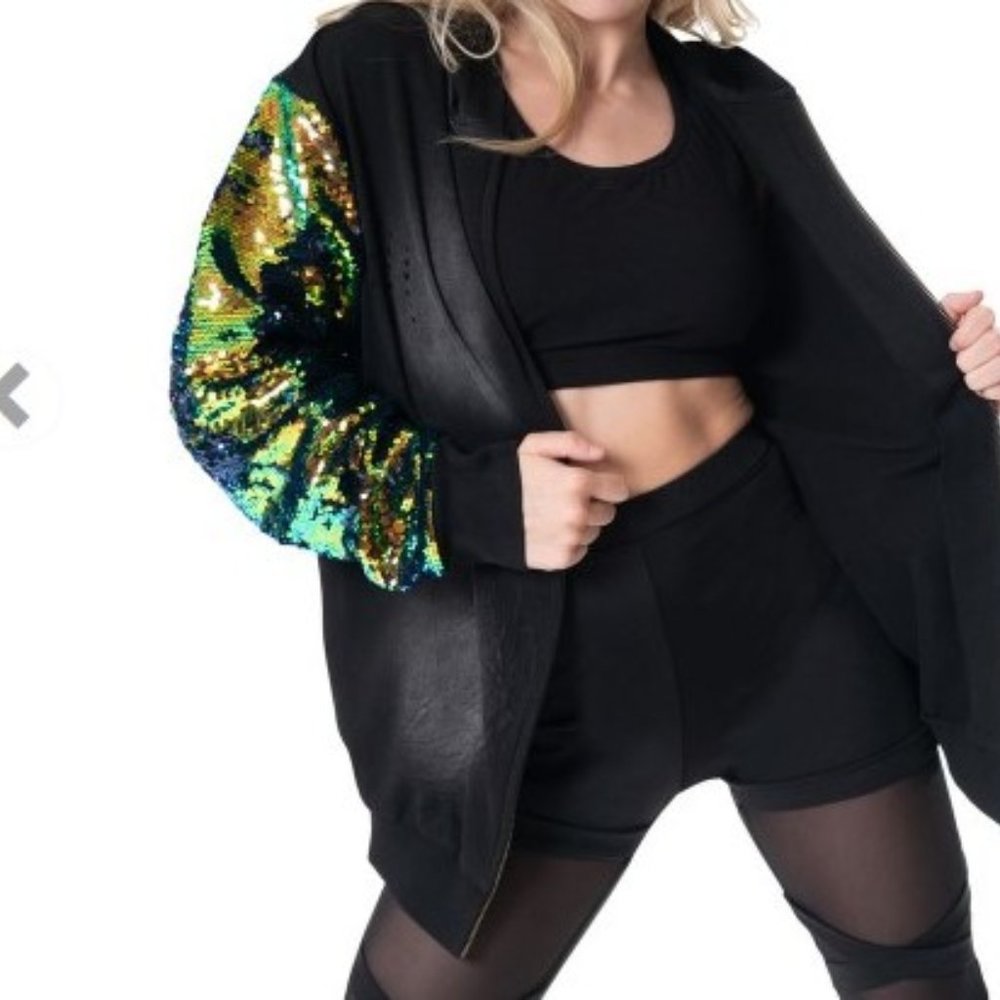 Distressed Sequin Sleeve Hoodie from Costume Gallery